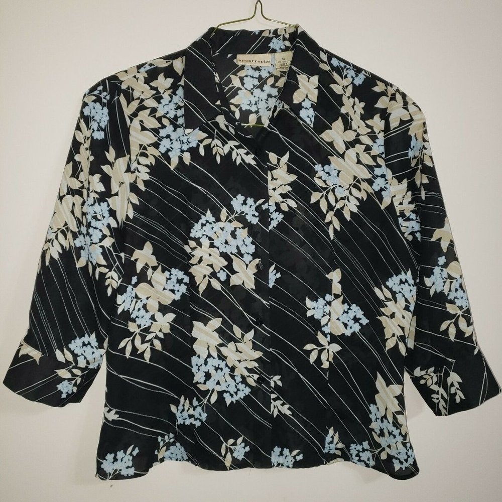 Apostrophe women's top blouse size 14 semi sheer